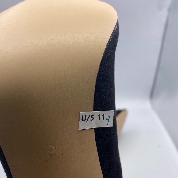 FSJ Black Stylish Peep Toe Slouch Chunky Stacked Heels Ankle Boots - Picture 8 of 13